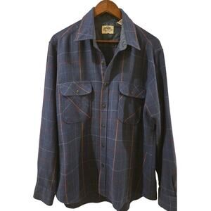 Fieldmaster Wool Blend Vintage Flannel Casual Button Up Long Sleeve Pockets XL